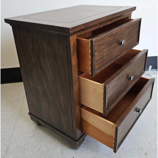 Wood Pair Ethan Allen Reeves Collection Bedside Chests Nightstands For Sale - Image 7 of 12