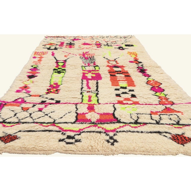 Tribal Vintage Azilal Moroccan Rug, 04'05 X 09'10 For Sale - Image 3 of 10