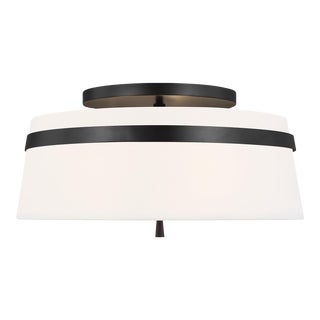 Alexa Hampton by Visual Comfort Studio Cordtlandt Large Semi-Flush Mount, Black For Sale