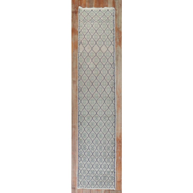 Folk Art Narrow Vintage Zabihi Collection Turkish Runner - 1'11" x 9'1" For Sale - Image 3 of 10