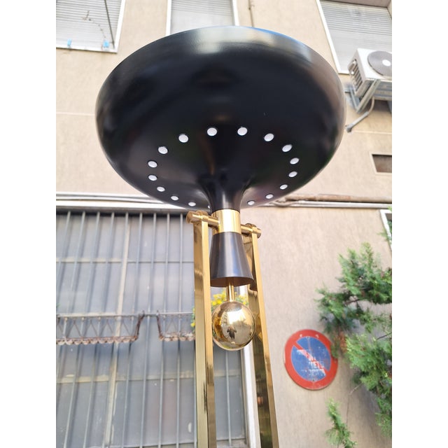 Vintage Tilting Model Floor Lamp in Polished Brass by Fedele Papagni, 1990s For Sale - Image 13 of 18