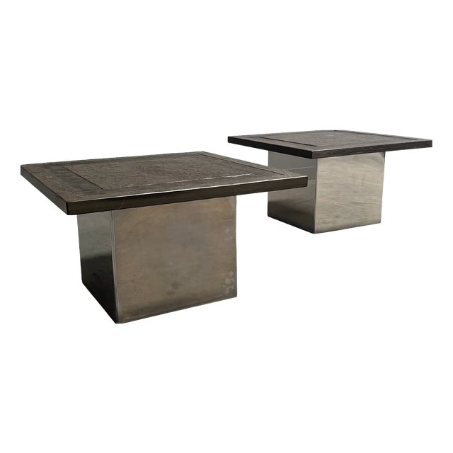 Brutalist Stone Coffee Tables by Peter Draenert, 1970s, Set of 2 For Sale