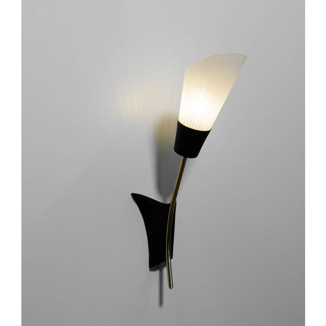 Black Swedish Brass Wall Sconces, 1960s, Set of 2 For Sale - Image 8 of 10