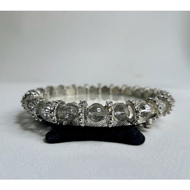 Vintage Wellesley Manor Clear Austrian Crystals Round Picture Frame For Sale - Image 12 of 14