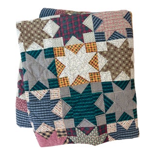 Vintage Americana Star Pattern Quilt For Sale