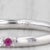 Modern 0.30ctw Ruby Diamond Wedding Band 14k White Gold Stackable Ring Size 5 For Sale - Image 3 of 8