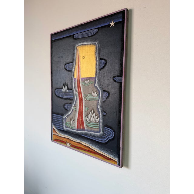 Mid-Century Modern 1992 Astika “Isla” Acrylic on Canvas Painting – Unframed For Sale - Image 3 of 12