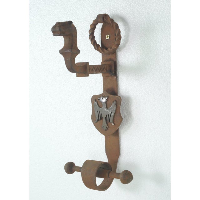 Gothic Pair of Gothic Wrought Iron Grand Entry Double Door Pulls For Sale - Image 3 of 11