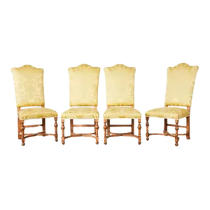 Set of Four French Louis XIII Style Dining Chairs