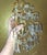 Luxe 1950's Hollywood Regency 24k Plate Frame Austrian Crystal 1/2 Orb Wall Sconces Attributed to Palwa a - Pair For Sale In Miami - Image 6 of 17