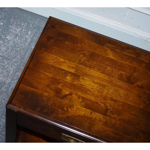 Vintage Military Campaign Mahogany and Brass Nightstand For Sale - Image 12 of 16
