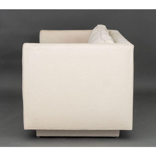 White Modern White Upholstered Sofa For Sale - Image 8 of 9