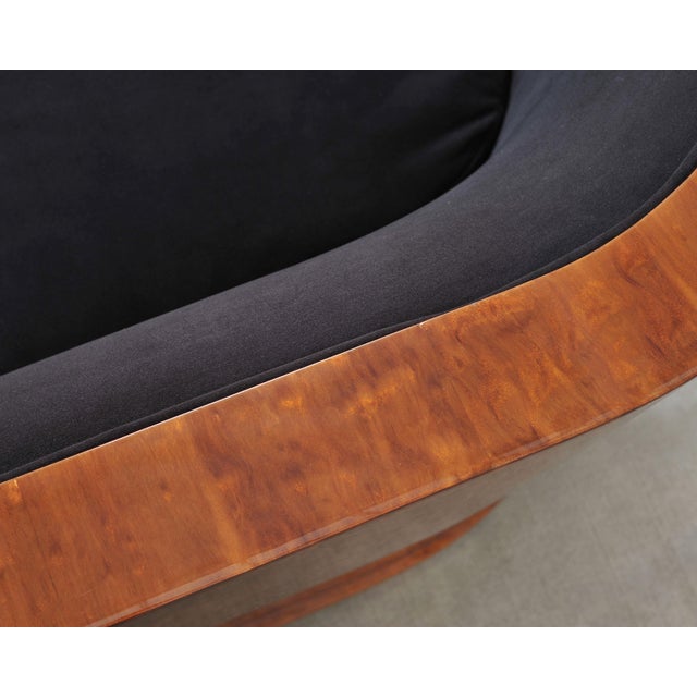 Leon Rosen Art Deco Style Burlwood Waterfall Sofa Settee For Sale In Sacramento - Image 6 of 18