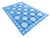 Mid-Century Modern Handmade Cotton Area Rug Vegetable Dyed Sky Blue and White Vista Rug-4'x6' For Sale - Image 3 of 10