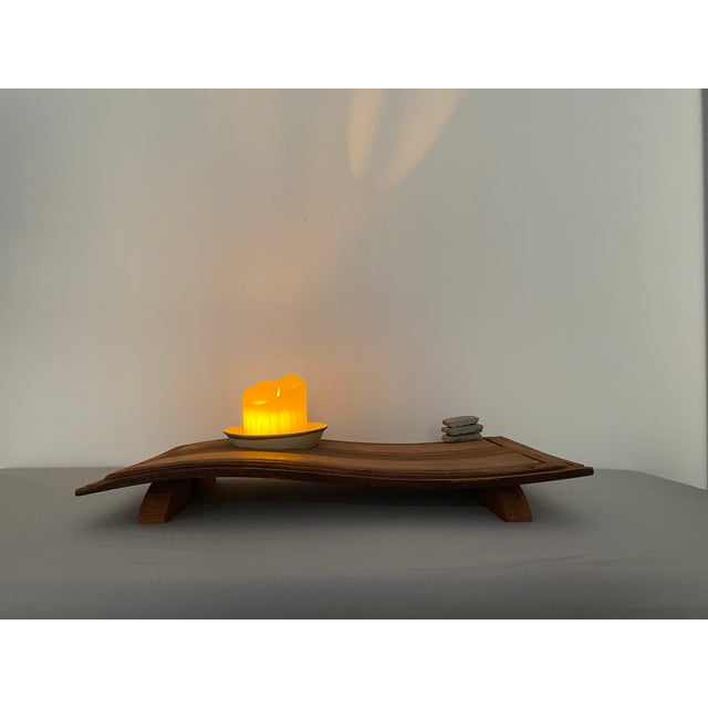 1980s Reclaimed Wood & Ceramic Sculptural Lamp Harbor of Light For Sale - Image 4 of 9