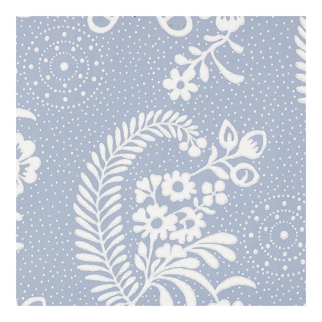 Sample - Schumacher Millicent Wallpaper in Delft For Sale