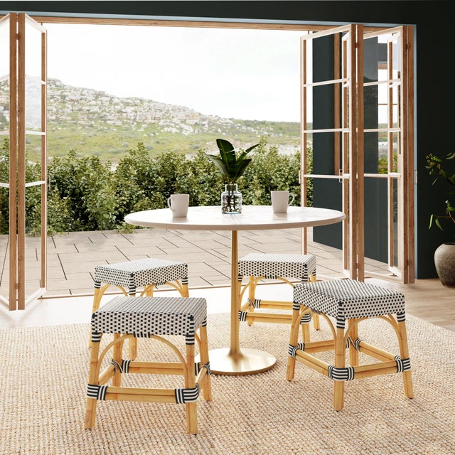 Evoking images of sidewalk tables in the Cote d' Azur, stools like this will give your kitchen or patio the casual...