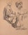 Arab Man with hat is an original china ink drawing realized by Jean Chapin in the mid-20th Century. Hand signed in pencil...