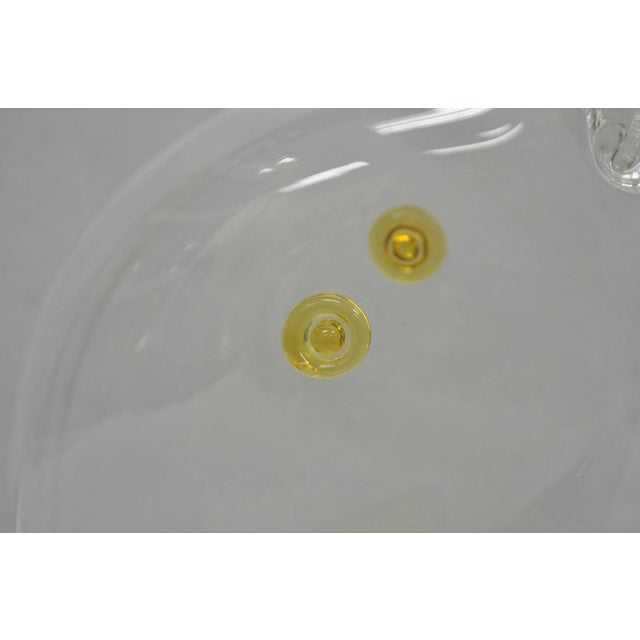 Vintage Mid Century Modern Blenko Style Amber Fin Blown Glass Fish Vase Bowl For Sale - Image 11 of 15