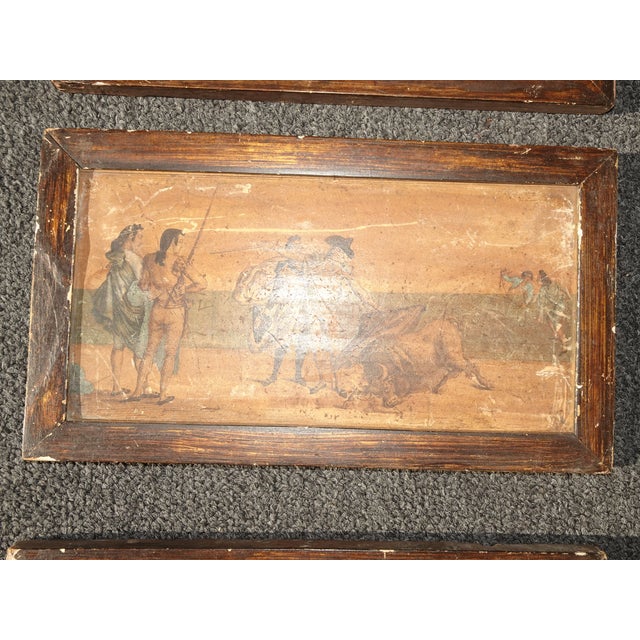 Set Six 7"x12 Collage Antique Rustic Spanish Style Pictures of Bullfighters & Matadors For Sale - Image 4 of 18