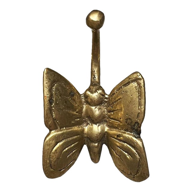 Late 20th Century Brass Butterfly Wall Hook For Sale