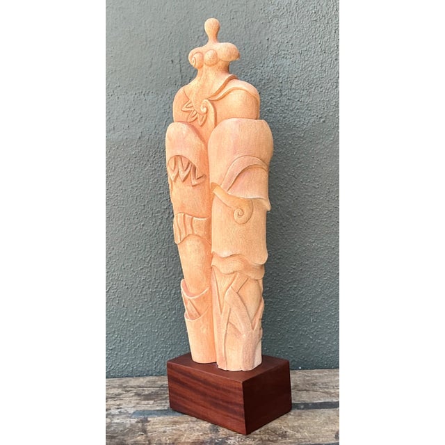 Wood Vintage Ceramic Abstract Figurative Sculpture For Sale - Image 7 of 12