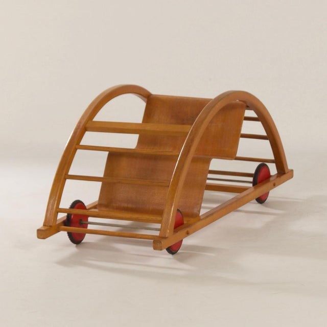 1950s Reversible Rocking Chair by Brockhage for Siegfried Lenz Berggieszhübel, 1950s For Sale - Image 5 of 14