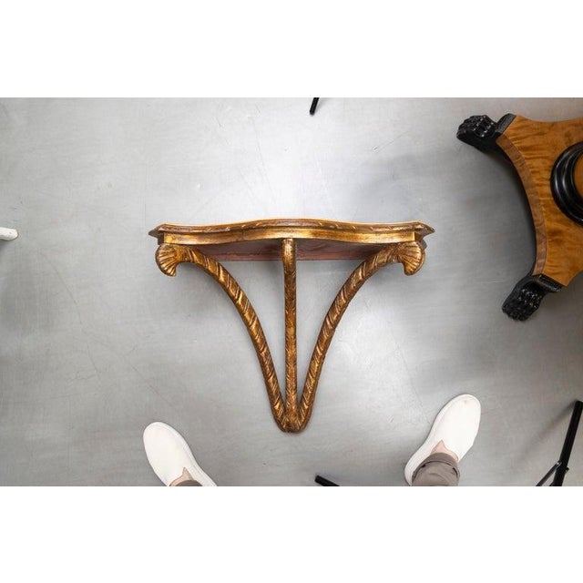 Mid 20th Century Faux Tortoiseshell and Parcel-Gilt Wall Bracket For Sale - Image 5 of 7