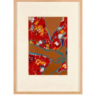 George Segal, American Pop Art George Segal Color Expressionist Lithograph Woman in Red Kimono, 1985 For Sale