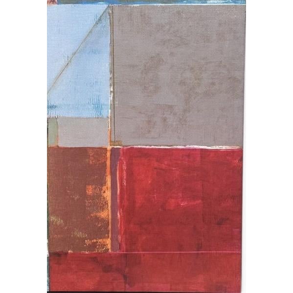 Wood Large Mid-Century Modern Style Geometric Abstract Canvas Wall Art For Sale - Image 7 of 8