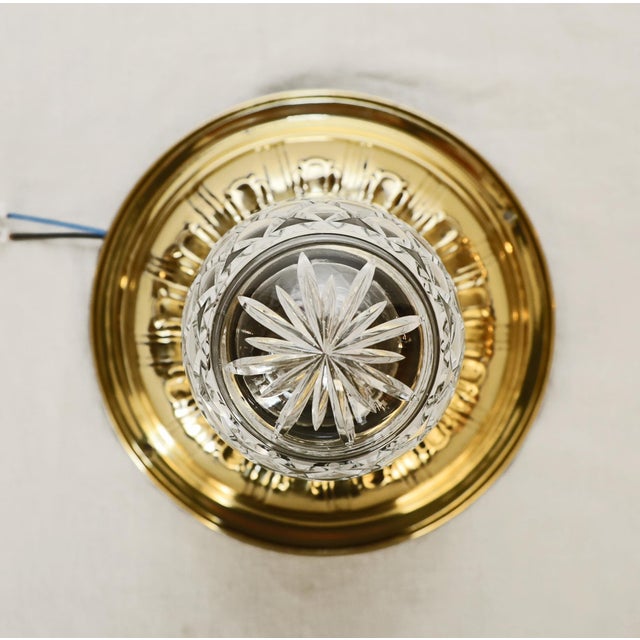 Metal Art Nouveau Glass Ceiling Lamp, 1890s For Sale - Image 7 of 10