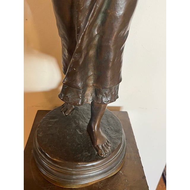 19th C. Ernest Guilbert Bronze "Paysanne Au Panier" Siot-Decauville 28" For Sale In San Francisco - Image 6 of 11