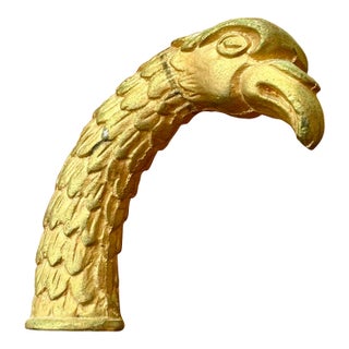 Knockout Falcon Head Claw Foot Fine Detail Cast Gilt Metal Chrome Mirror Gardner 1974 Style of Mason Jansen For Sale