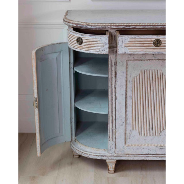 Swedish 19th Century Gustavian Style Four-Door Demi Lune Buffet, c. 1880 For Sale - Image 11 of 14