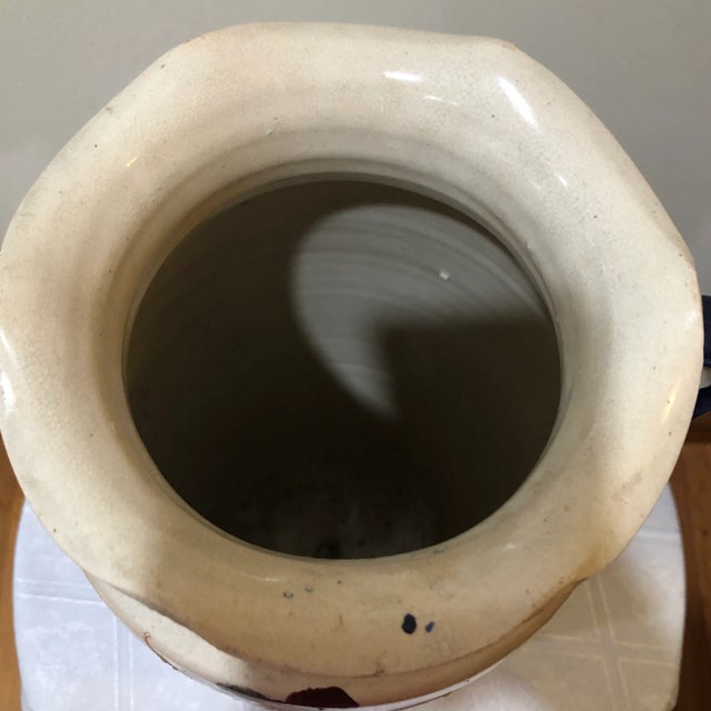 Antique Early 20th Century Chinese Hand-Painted Floor Vase For Sale In Chicago - Image 6 of 10