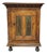 Antique 19th C. Austrian Pine Cupboard With Original Faux Bois Paint and Floral Accents For Sale
