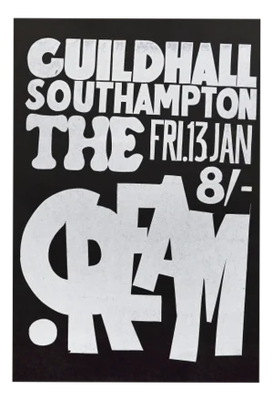 Cream Original Vintage UK Concert Poster, Guildhall, Southampton, 1967