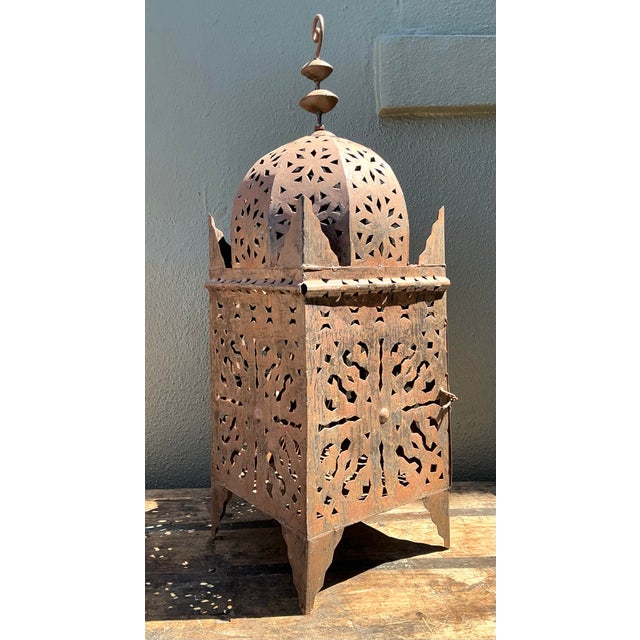 Sienna Vintage Punch Cut Lantern For Sale - Image 8 of 12