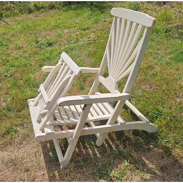 British Art Deco Folding Sunray Garden Lounger, 1930 For Sale - Image 4 of 18