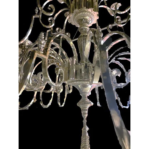 1930’s English Silver Plated Chandelier For Sale - Image 9 of 9