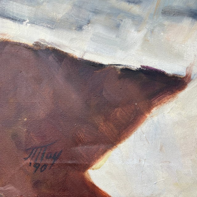 Impressionist 1990’s Original Vintage Impressionist Floral Still Life Painting Signed For Sale - Image 3 of 7