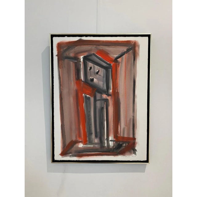 Work on fine art paper with c-us frame. The frame is black and gold and measures 69x53x4 cm This piece is attributed to...