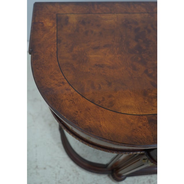 Henredon Burl Walnut Curio Cabinet Banded Server For Sale - Image 14 of 18