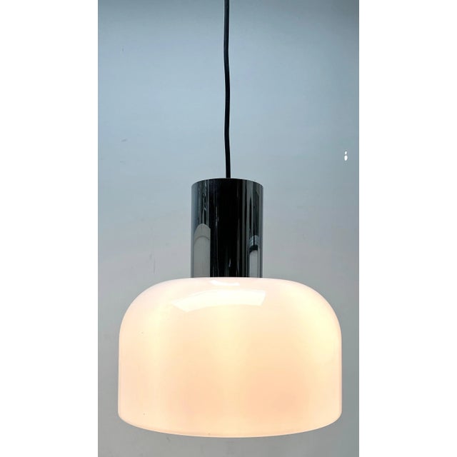 Glass Mid-Century Modern Blown Glass Pendant Suspension Fixture from Glashütte Limburg, 1965 For Sale - Image 7 of 11