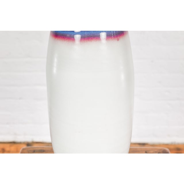 Multicolor Ceramic Bottle Base with Purple, Blue, Pink and White Tones For Sale - Image 10 of 12