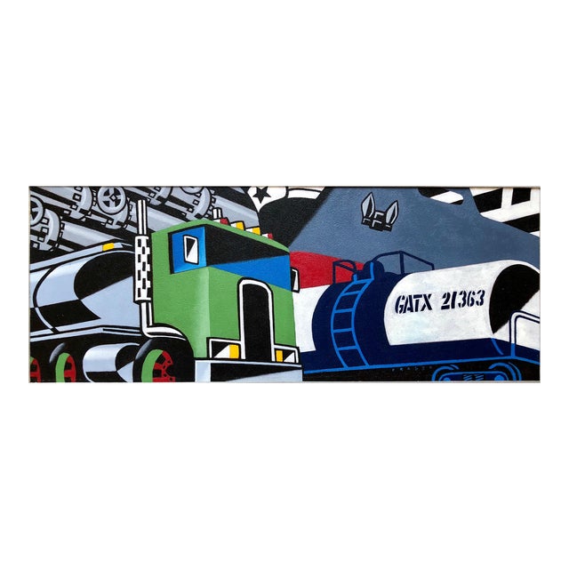 Douglas Fraser, Bold Graphic Illustration Pop Art Image of Large Truck, Orignal Alkyd Painting For Sale