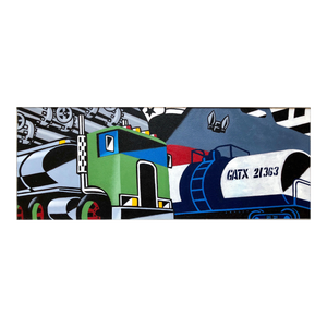 Douglas Fraser, Bold Graphic Illustration Pop Art Image of Large Truck, Orignal Alkyd Painting