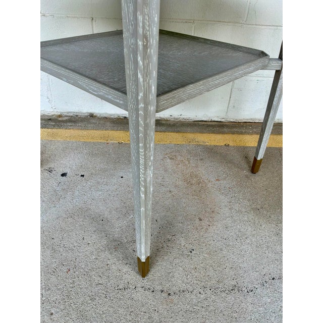 Modern Villa Ad Home Modern Gray Cerused Oak Bertram SIde Table For Sale - Image 3 of 5