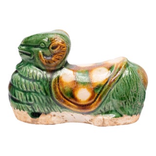 Antique Chinese Sancai Glazed Ram For Sale