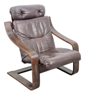 Vintage Armchair in Brown Leather and Bentwood attributed to Coja, 1970s